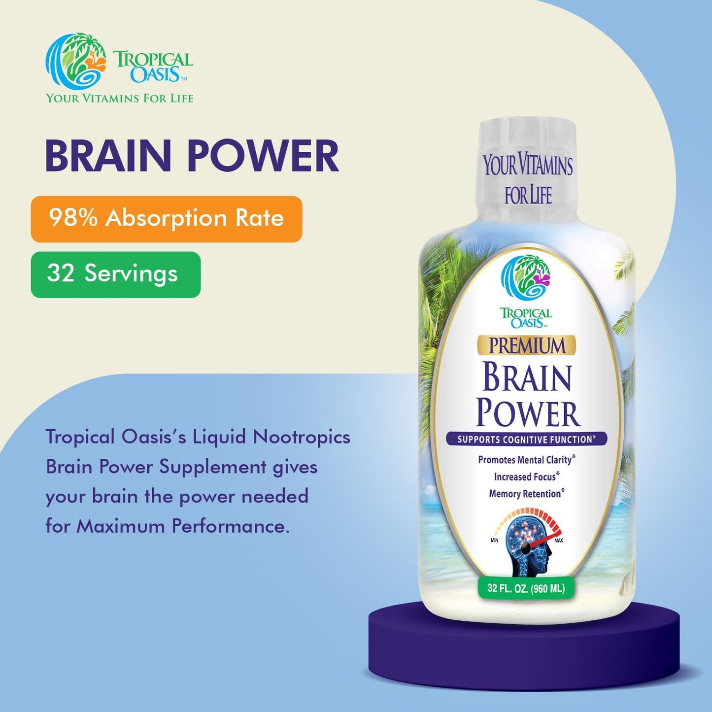 Brain Power Liquid Nootropic Supplement