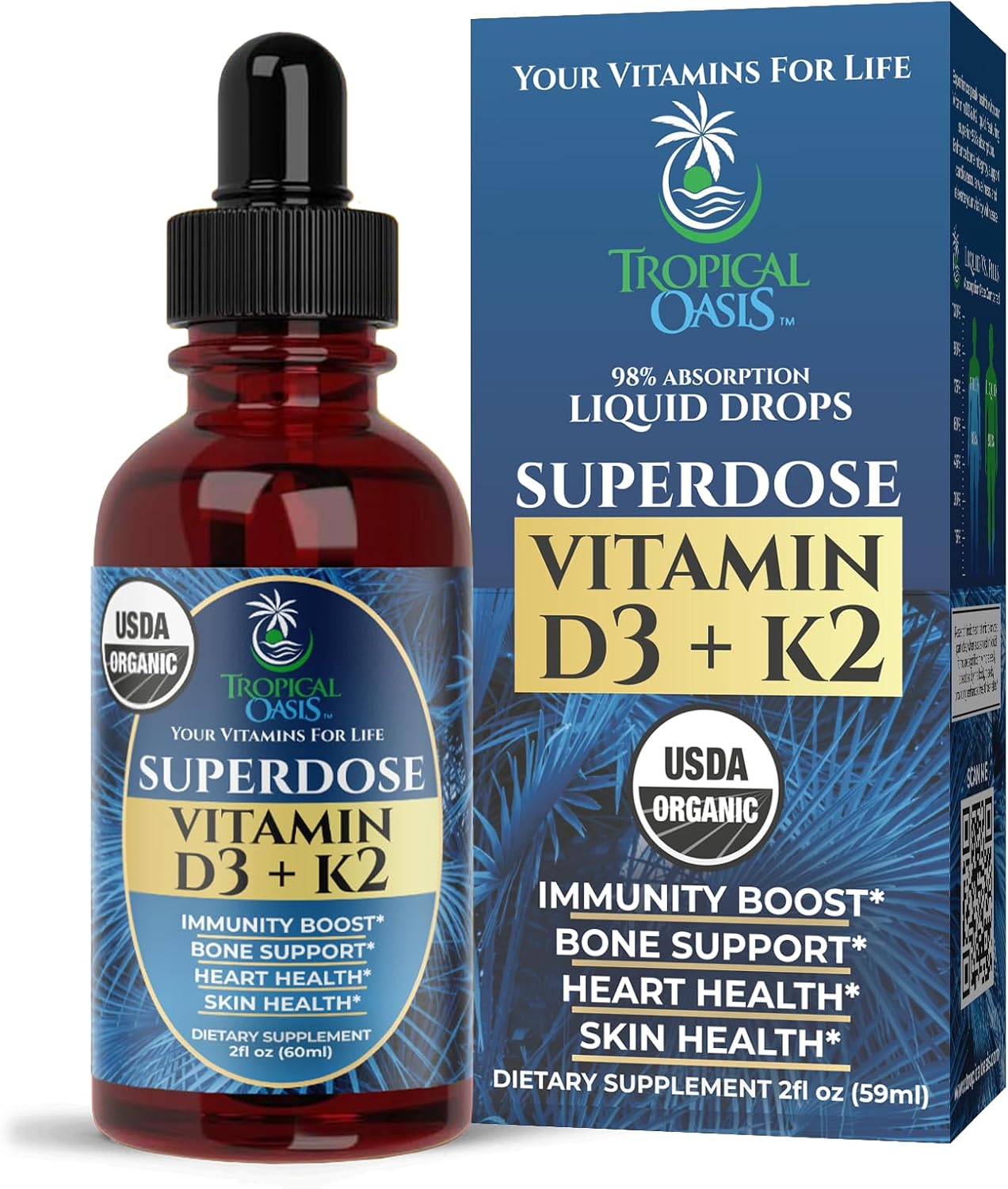 Organic Vitamin D3 + K2 Liquid Drops