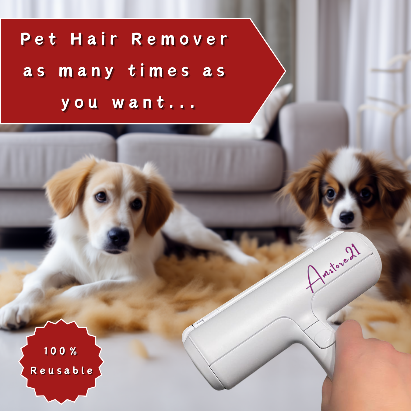 Amstore21 Pet Hair Remover, Dogs and Cats.