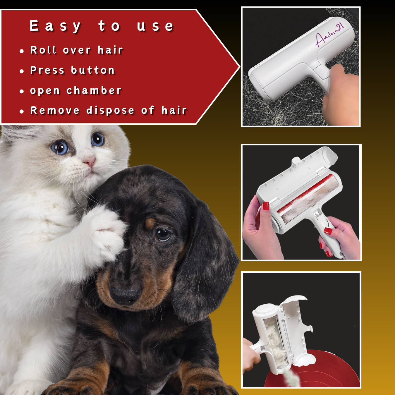 Amstore21 Pet Hair Remover, Dogs and Cats.