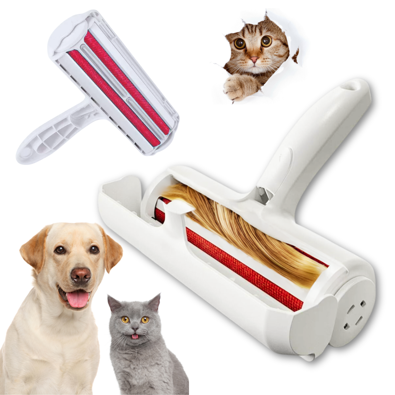  Nado Care Pet Hair Remover Roller - Lint Roller for pet Hair -  Self Cleaning Dog & Cat Hair Remover - Remove Dog, Cat Hair from Furniture,  Carpets, Bedding, Clothing and